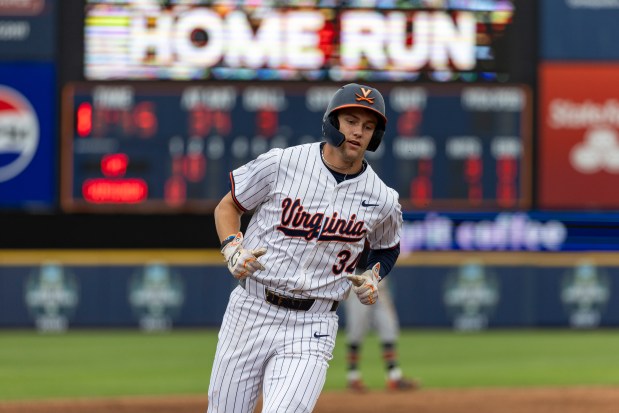 Virginia's Harrison Didawick, a sophomore outfielder from Chesapeake, has paced the Cavaliers' most prolific home run surge in program history. Didawick is batting .303 with team-highs of 23 home runs and 67 RBIs this season. (COURTESY OF UVA)