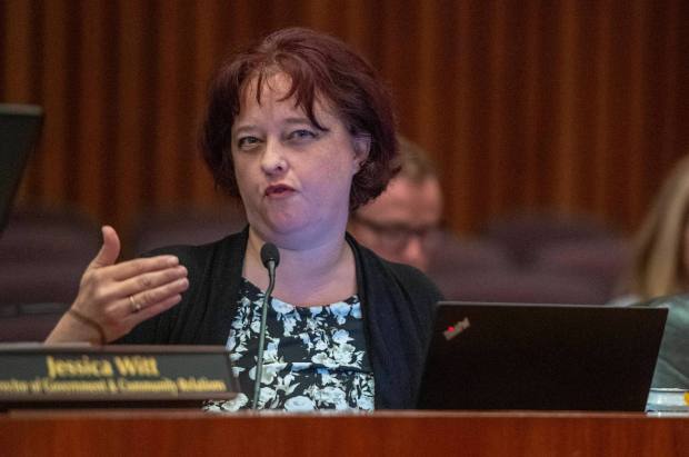 Katherine White of Wound Walk OC, speaks during the investigative hearing on homelessness in Orange County at the Hall of Administration, Board Hearing Room on April 20, 2022 in Santa Ana. (Photo by Mark Rightmire, Orange County Register/SCNG)