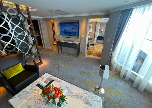 Last year's overhaul of the Crystal Serenity spawned the resplendent and spacious Crystal Penthouse Suite. (Photo by David Dickstein)