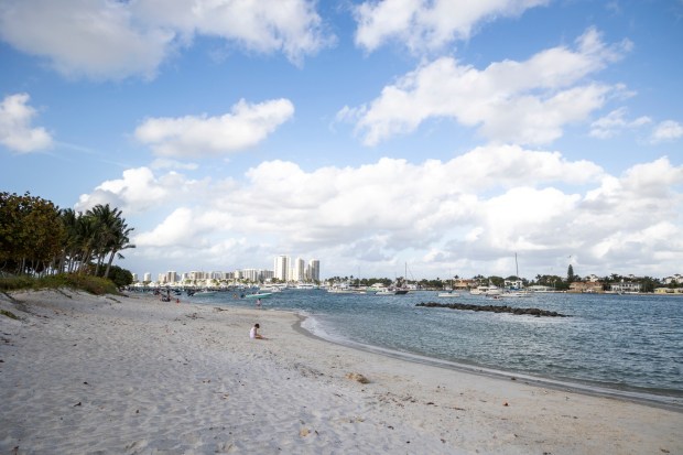 Pristine beaches await on on Peanut Island, an 80-acre piece of land in the Intracoastal Waterway near Riviera Beach, on March 24, 2024. (Patrick Connolly/Orlando Sentinel)