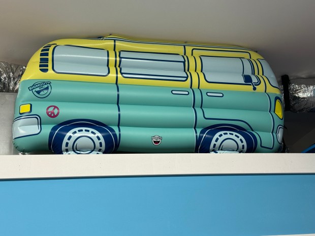 An oversized retro van pool float is one of the surf inspired products found at Posh Surf Shop. Lee Belote/freelance