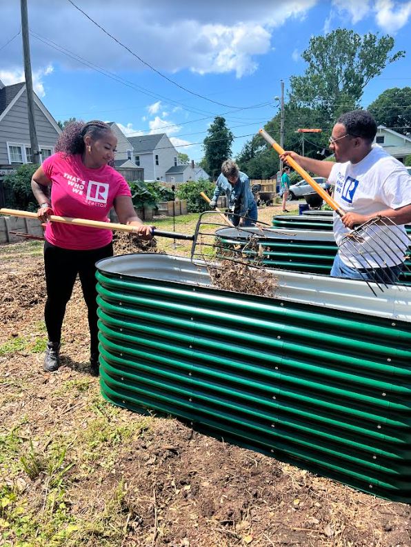 The Hampton Roads Realtors Association's Young Professionals Network recently gathered to rejuvenate the Historic South Norfolk Community Garden, promoting community well-being and sustainability in the city of Chesapeake. Volunteers from HRRA, including members and staff, dedicated their day to painting various garden items, assembling garden beds and filling these beds with fresh soil and mulch. This effort was made possible by the Level 2 Placemaking Grant awarded by the National Association of Realtors. (Courtesy photo)