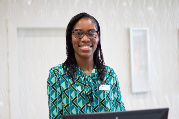 Ashley Onfroy is a yearlong hotel management intern from Jamaica at the Hilton Garden Inn Outer Banks/Kitty Hawk. (Corinne Saunders/The Virginian-Pilot)