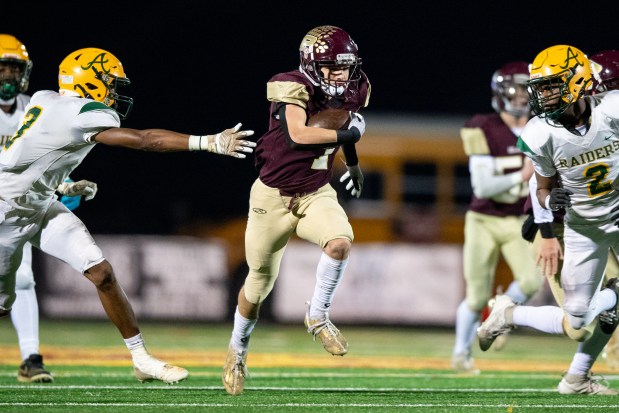 Poquoson senior Baker Green, shown here in a region playoff game against Amelia County, was one of five Islanders to make the Class 2 all-state first team. (Mike Caudill / For The Virginian-Pilot)