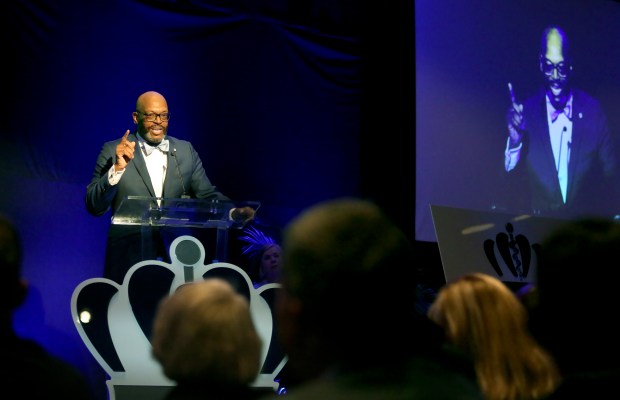 Old Dominion University President Brian Hemphill talks about the benefits for Hampton Roads with the merger of Old Dominion University and Eastern Virginia Medical School on Friday, June 7, 2024, in Norfolk. (Stephen M. Katz/The Virginian-Pilot)